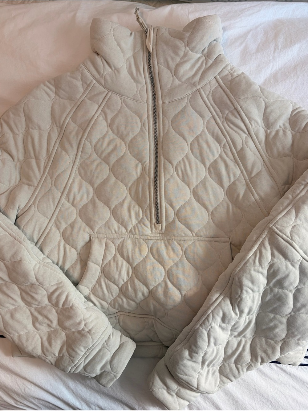 lululemon athletica Quilted Half-Zip Scuba - Light Beige